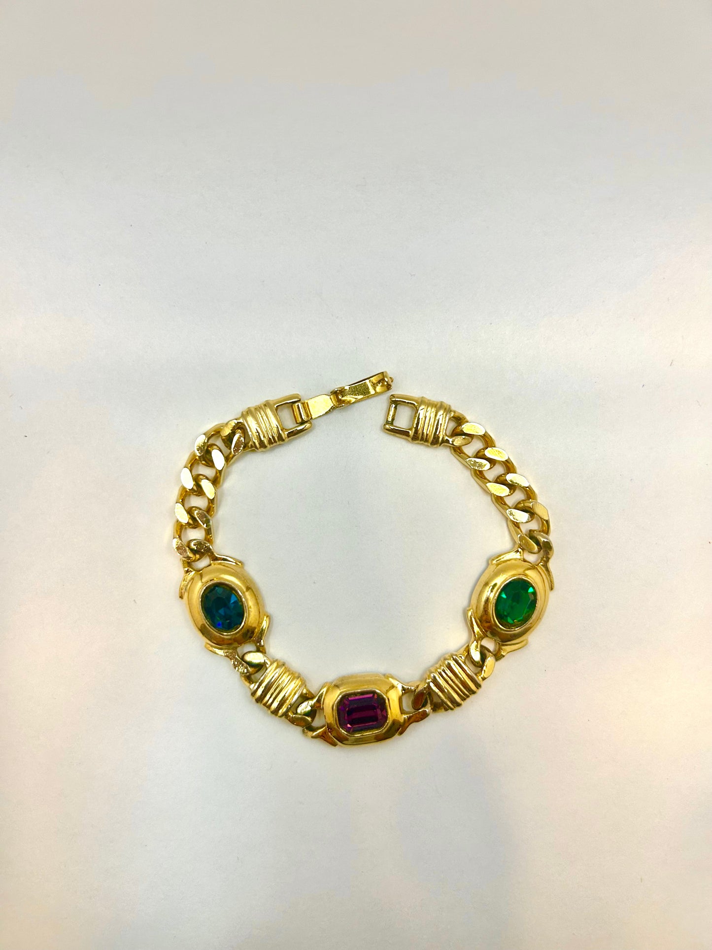 Vintage Goldtone Cabochon Bracelet
