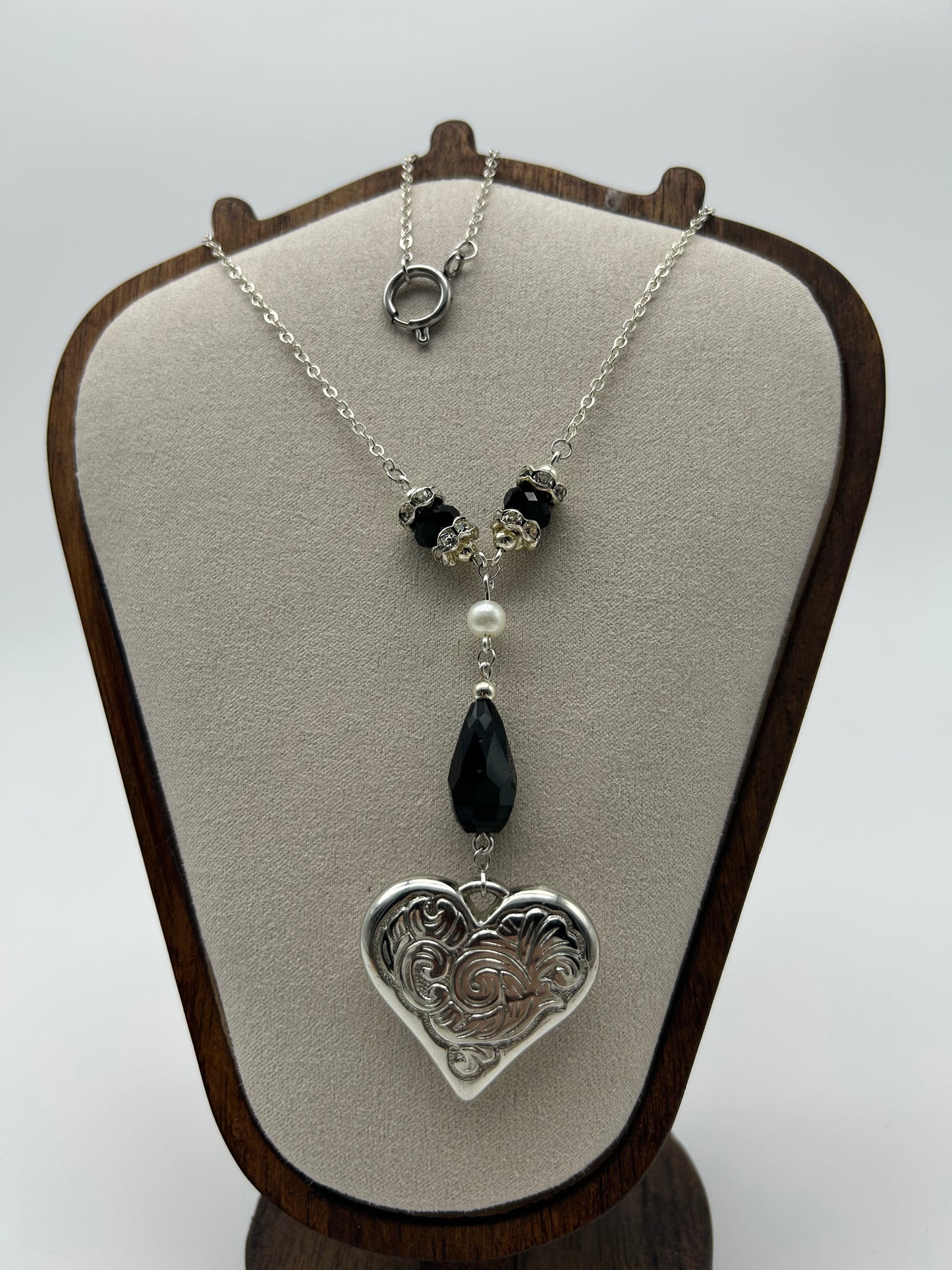 Locked Away Heart Lariat Necklace