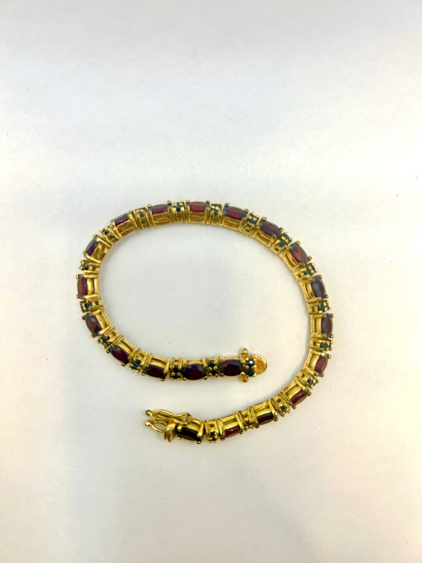 Vintage Goldtone Garnet Tennis Bracelet